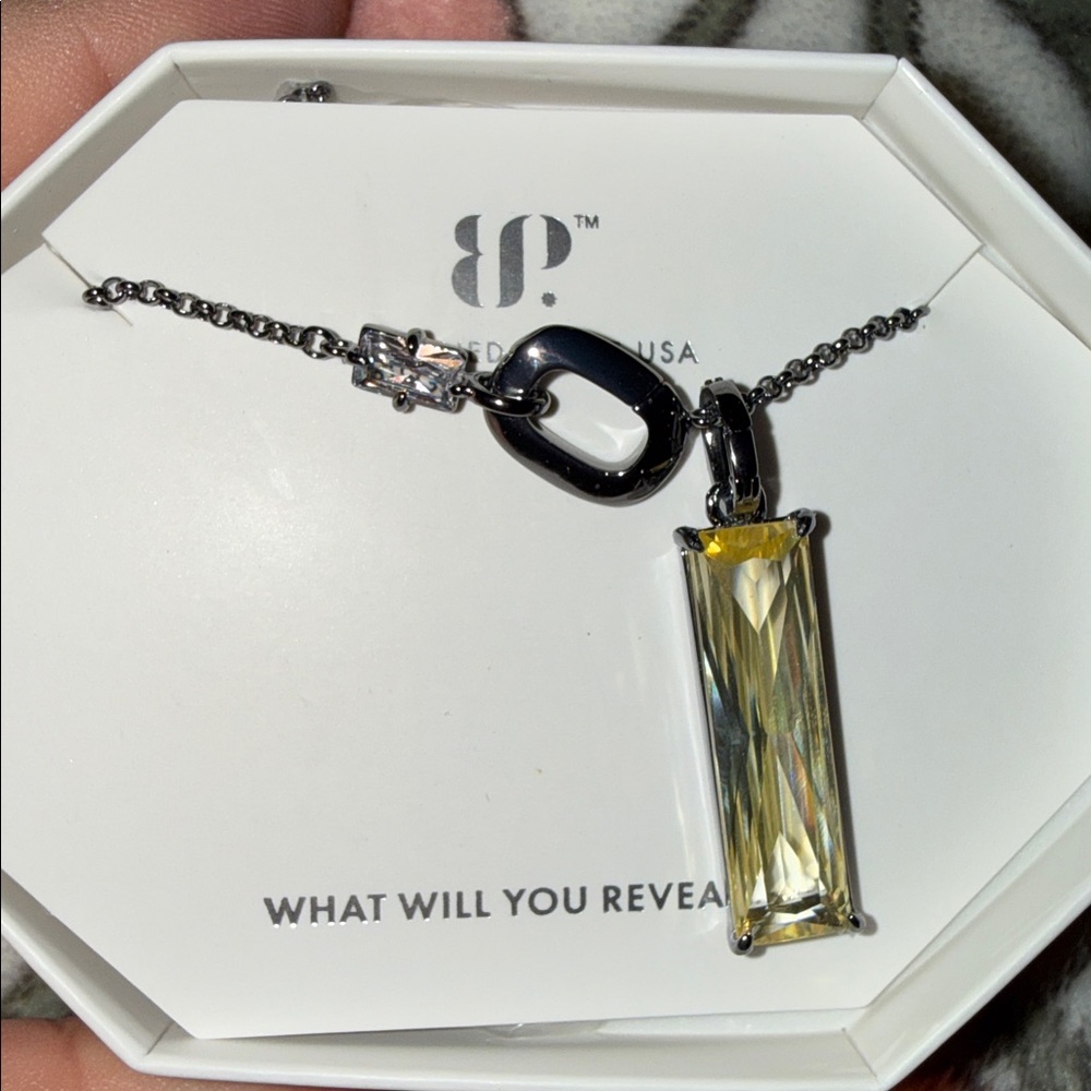 Bomb Party 2025 November Necklace “Where Light Hangs Softly” Brand New!